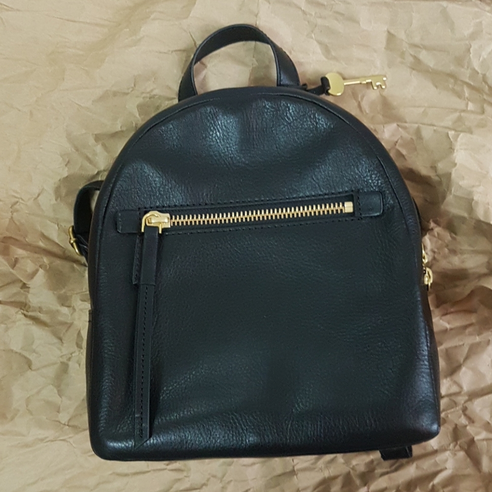Fossil Megan Leather Backpack Black